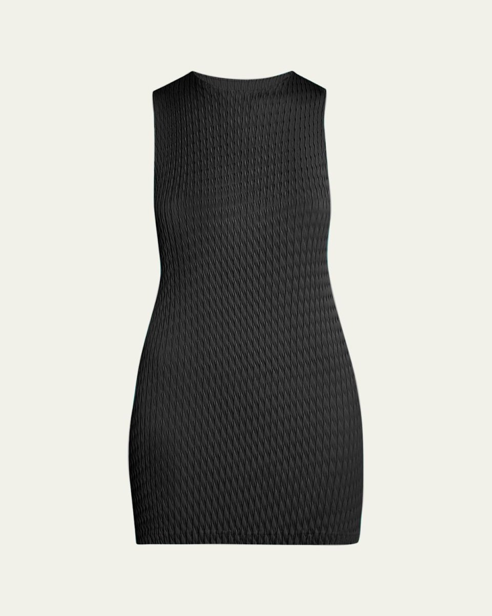 Sleek Pleats Short Dress